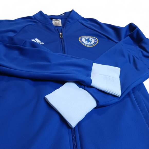Men’s Adidas Chelsea FC Full Zip Anthem Jacket – Size M,  Blue and White NWOT - Picture 14 of 15